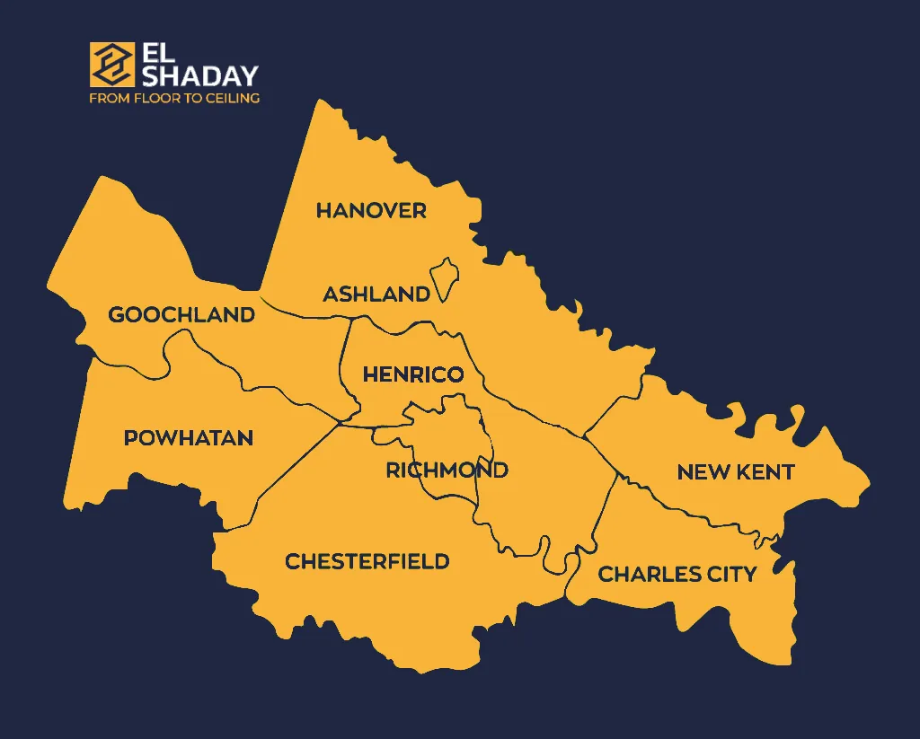 Richmond, VA and surrounding areas served by El Shaday Flooring